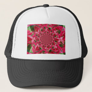 Kaleidoscope of Crimson: Blood Milkweed Flower Art Trucker Hat