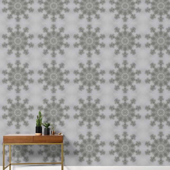 Kaleidoscope of Grey Foggy Skyline Wallpaper (Hallway)