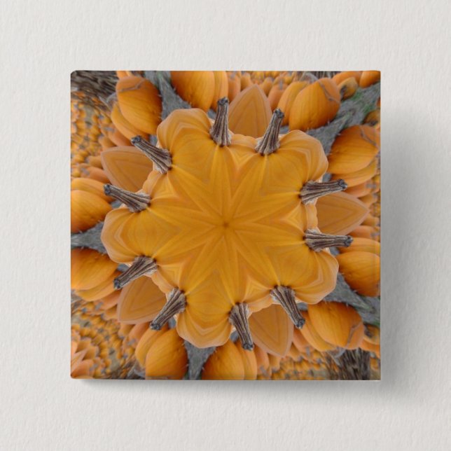 Kaleidoscope of Orange Pumpkins 15 Cm Square Badge (Front)