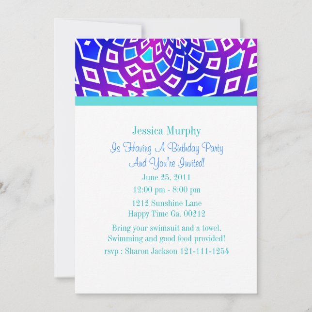 Kaleidoscope Party Invitations (Front)