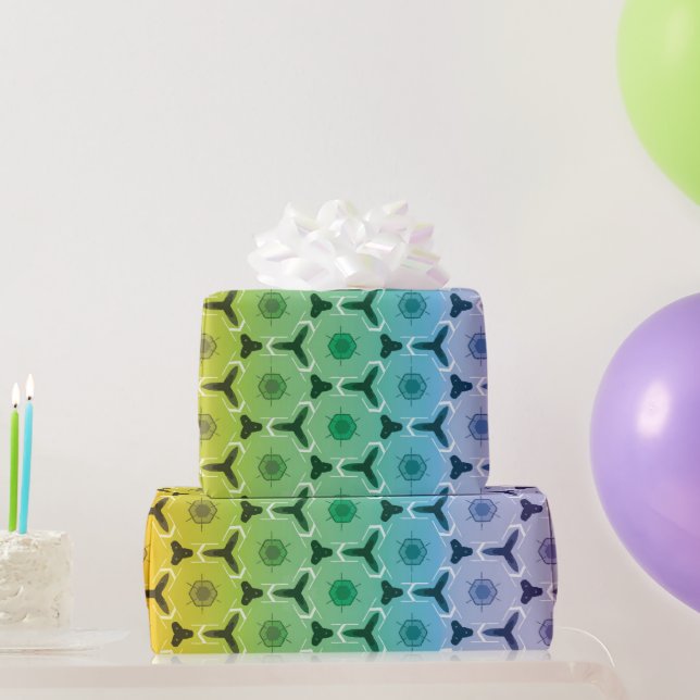 Kaleidoscope pastel rainbow honeycomb pattern wrapping paper (Party Gifts)