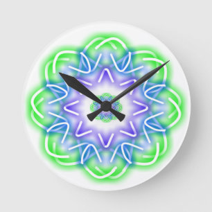 Kaleidoscope Prints Round Clock