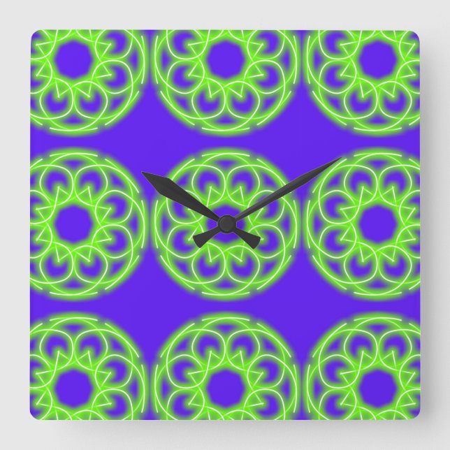 Kaleidoscope Prints  Square Wall Clock (Front)
