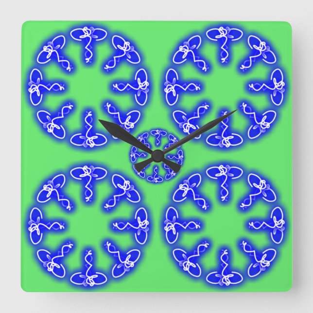 Kaleidoscope Prints Square Wall Clock (Front)
