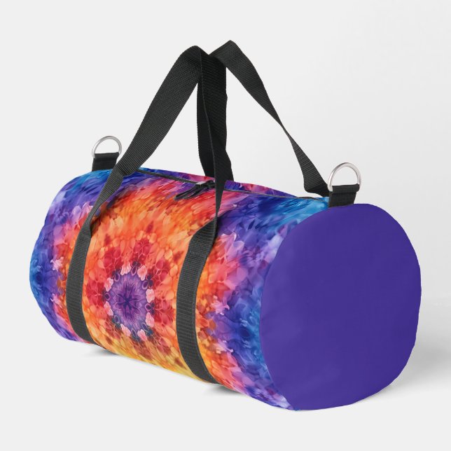 Kaleidoscope Purple Duffle Bag (Left Corner)