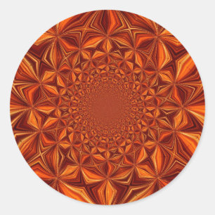 Kaleidoscope Red Digital Art Pattern-67546 Classic Round Sticker