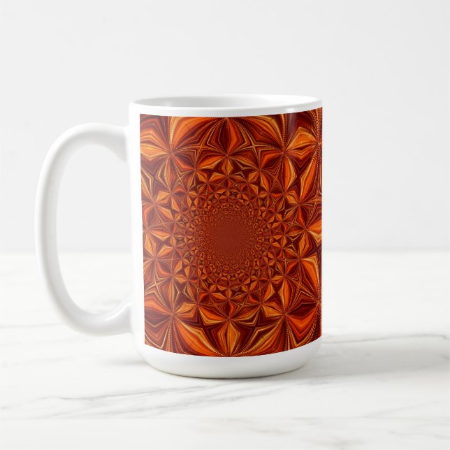 Kaleidoscope Red Digital Art Pattern-67546 Coffee Mug (Left)