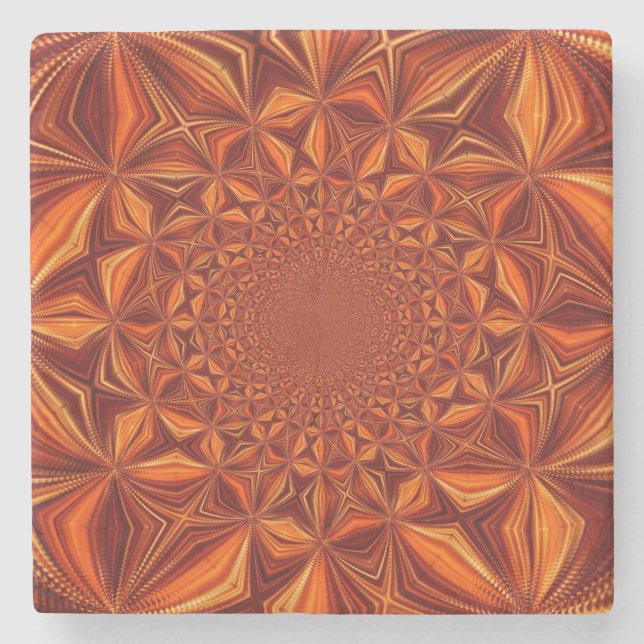 Kaleidoscope Red Digital Art Pattern-67546 Stone Coaster (Front)