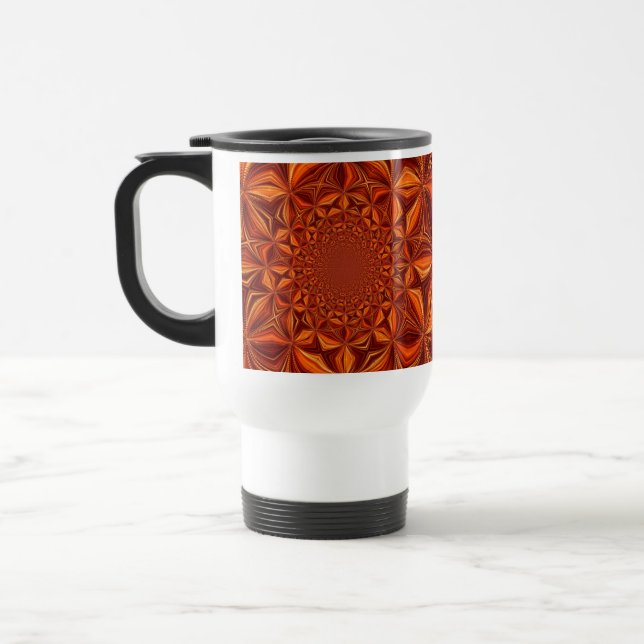 Kaleidoscope Red Digital Art Pattern-67546 Travel Mug (Left)