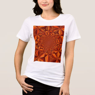 Kaleidoscope Red Digital Art Pattern-67546 Tri-Blend Shirt