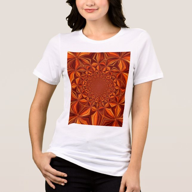 Kaleidoscope Red Digital Art Pattern-67546 Tri-Blend Shirt (Front)