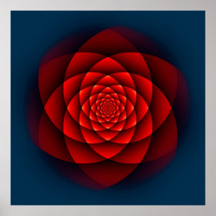 Kaleidoscope ROSE red Poster