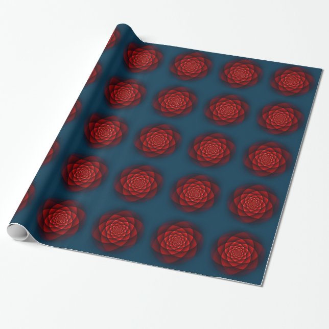 Kaleidoscope ROSE red + your idea Wrapping Paper (Unrolled)