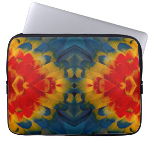 Kaleidoscope Scarlet Macaw design Laptop Sleeve