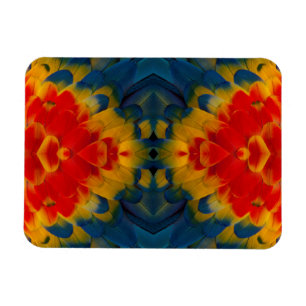 Kaleidoscope Scarlet Macaw design Magnet
