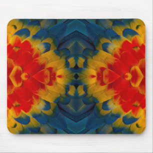Kaleidoscope Scarlet Macaw design Mouse Mat