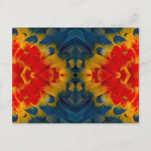 Kaleidoscope Scarlet Macaw design Postcard