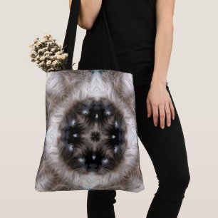 Kaleidoscope Siamese Cat Pattern with Blue Eyes Tote Bag