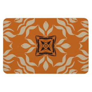 Kaleidoscope Square, Orange Tan Brown Magnet