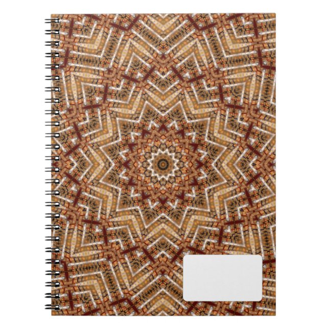 Kaleidoscope Star Mandala Amber Pattern Notebook (Front)