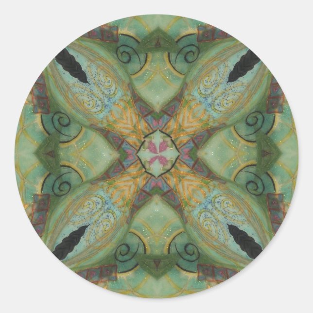 Kaleidoscope Stickers in Greens (Front)
