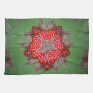 Kaleidoscope Strawberry Tea Towel