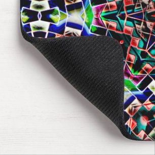 Kaleidoscope style canvas plastic or leather tiled mouse mat