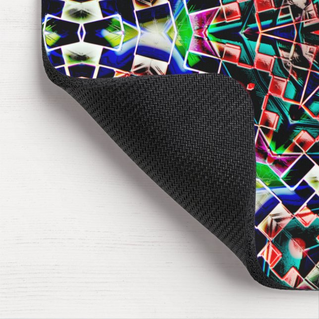 Kaleidoscope style canvas plastic or leather tiled mouse mat (Corner)