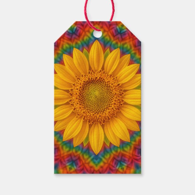 Kaleidoscope Sunflower  Gift Tags (Front)