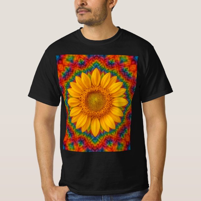 Kaleidoscope Sunflower  T-Shirt (Front)