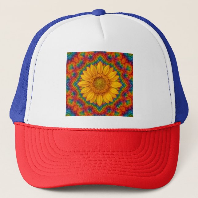 Kaleidoscope Sunflower  Trucker Hat (Front)