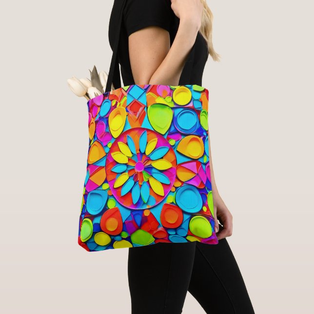 Kaleidoscope Symphony Artwork Tote Bag (Close Up)