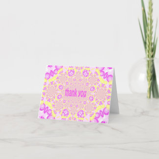 Kaleidoscope Thank You (Yellow and Pink/Purple) Card