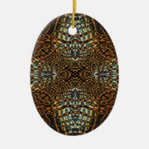 Kaleidoscope tiger fur pattern ceramic tree decoration
