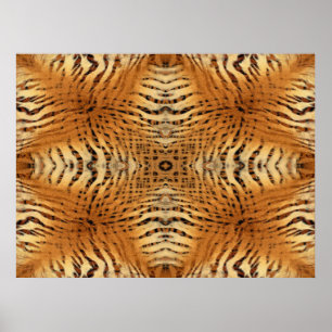 Kaleidoscope Tiger Fur Pattern poster