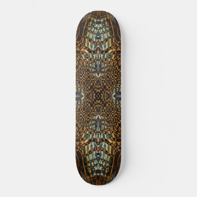 Kaleidoscope tiger fur pattern skateboard (Front)