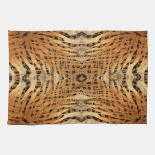 Kaleidoscope Tiger Fur Pattern Tea Towel