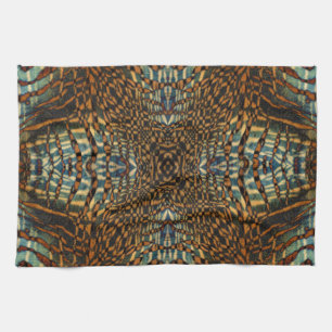 Kaleidoscope tiger fur pattern tea towel