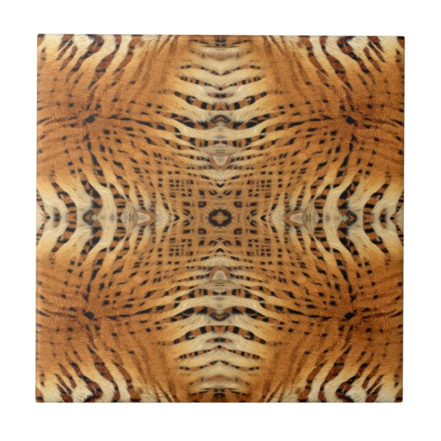 Kaleidoscope Tiger Fur Pattern Tile (Front)