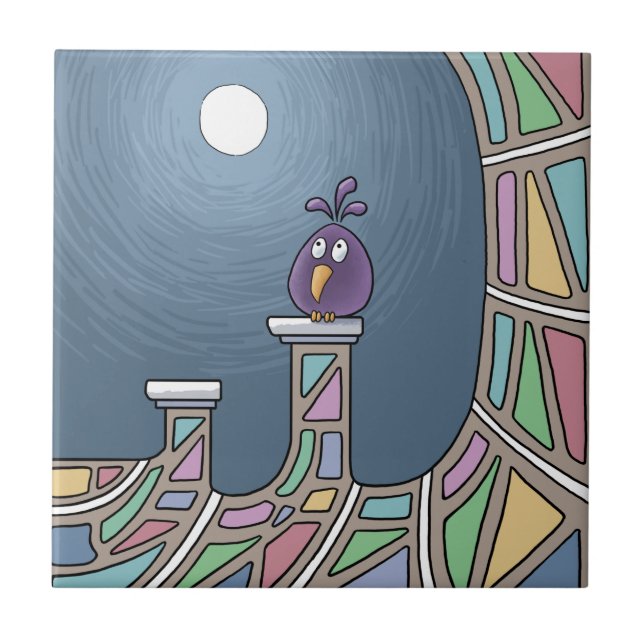 Kaleidoscope Tiki Bird Tile (Front)