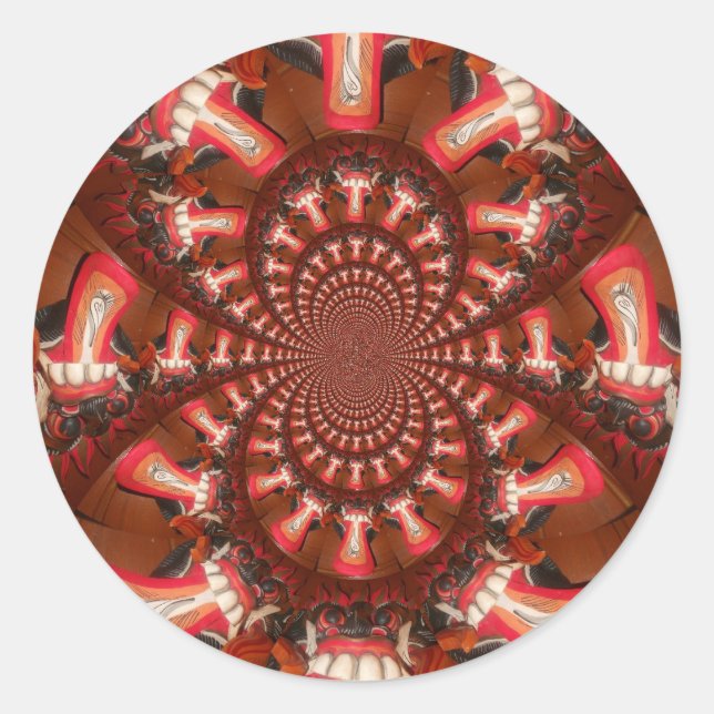 Kaleidoscope Tongue Art Print/Graphic Classic Round Sticker (Front)