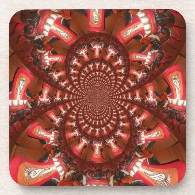Kaleidoscope Tongue Art Print/Graphic Coaster (Front)