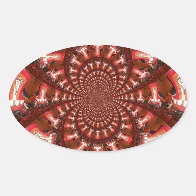 Kaleidoscope Tongue Art Print/Graphic Oval Sticker (Front)