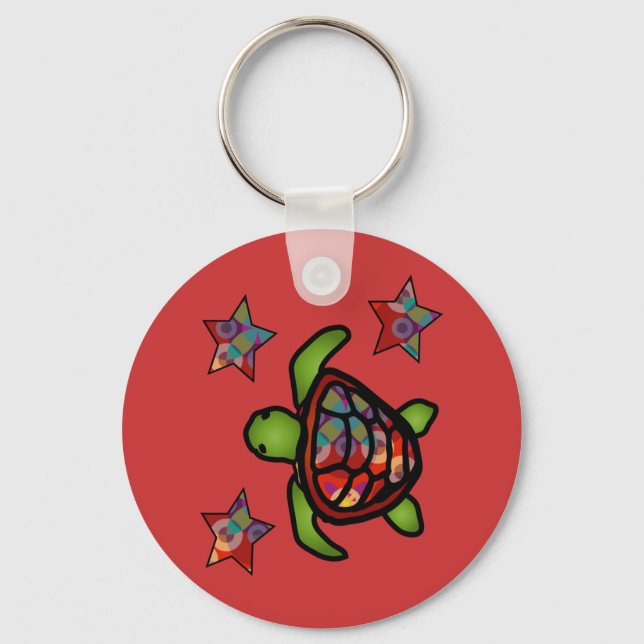 Kaleidoscope Turtle Keychain (Front)