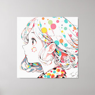 Kaleidoscope Whispers Anime Japan Canvas Print