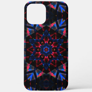 Kaleidoscope with hexagon, blue to salmon gradient iPhone 12 pro max case