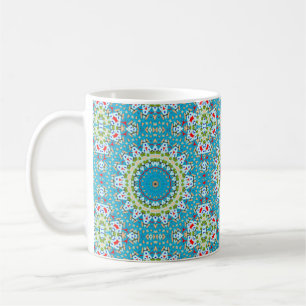 Kaleidoscope with shades of blue coffee mug