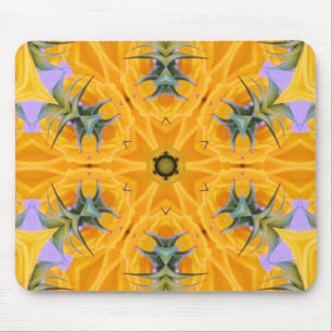 Kaleidoscope Yellow Sunflower Petals Mouse Mat