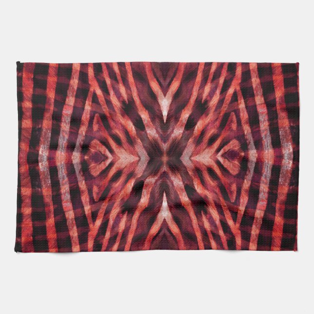 Kaleidoscope Zebra Skin Pattern Tea Towel (Horizontal)