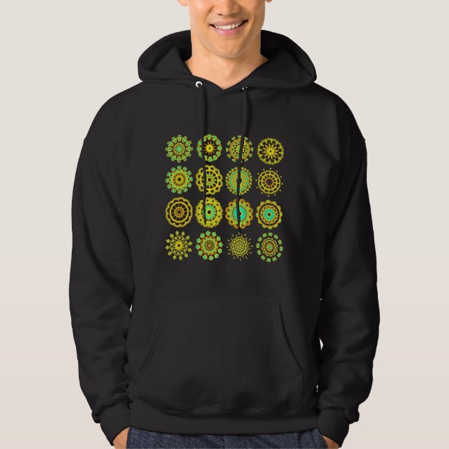 Kaleidoscopic 110714 - 16 Mandalas Hoodie (Front)